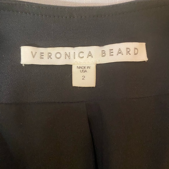 Veronica Beard Black Vest Front Zipper Closure Collarless Snaps Fitted Pleated 2 - Picture 2 of 16